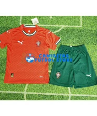 Camiseta Portugal 1ª Equipación 2025 Niño Kit Rojo